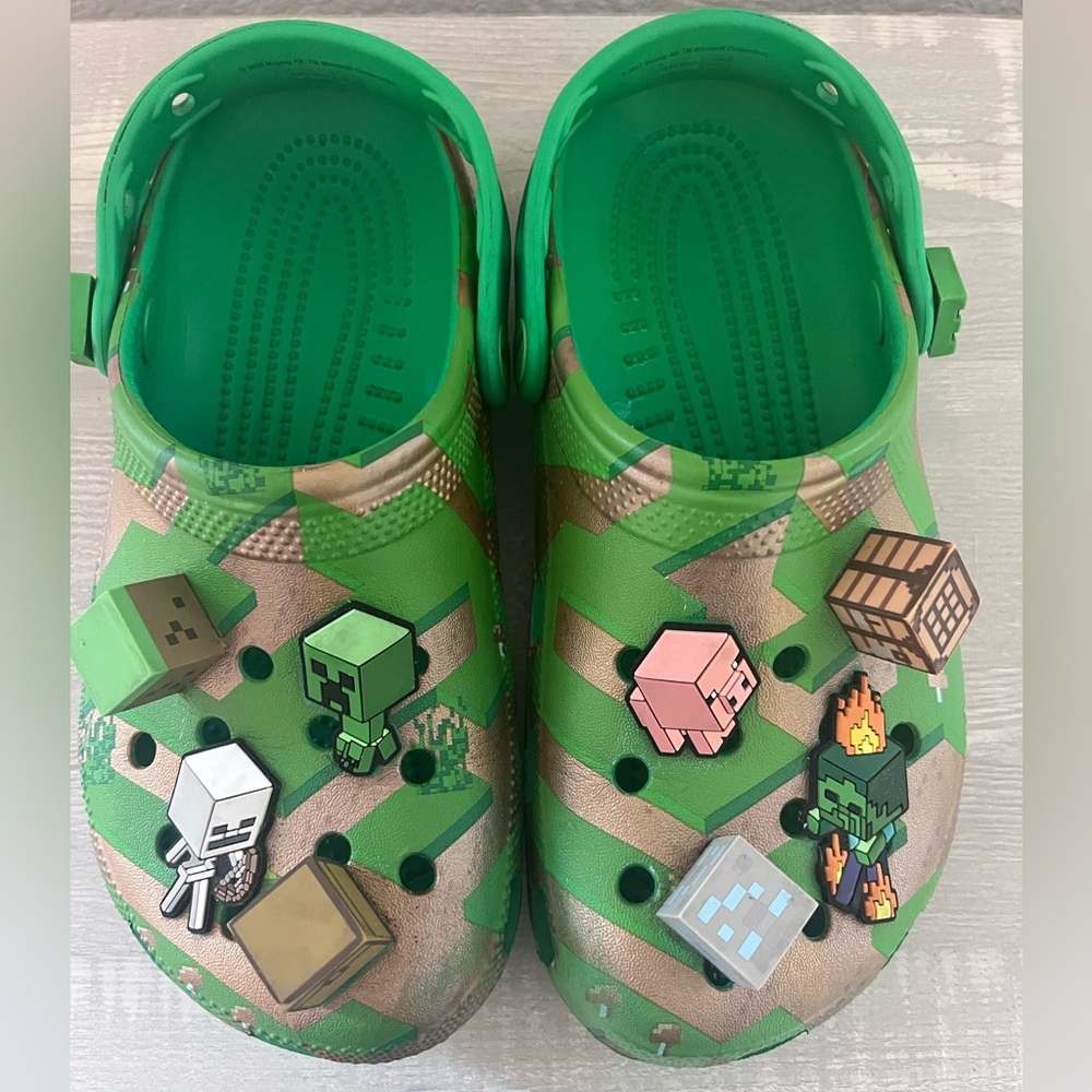 Crocs Minecraft themed pre-loved shoes
